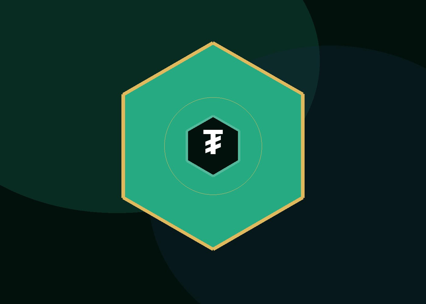 Gold coins stacked, pay with USDT